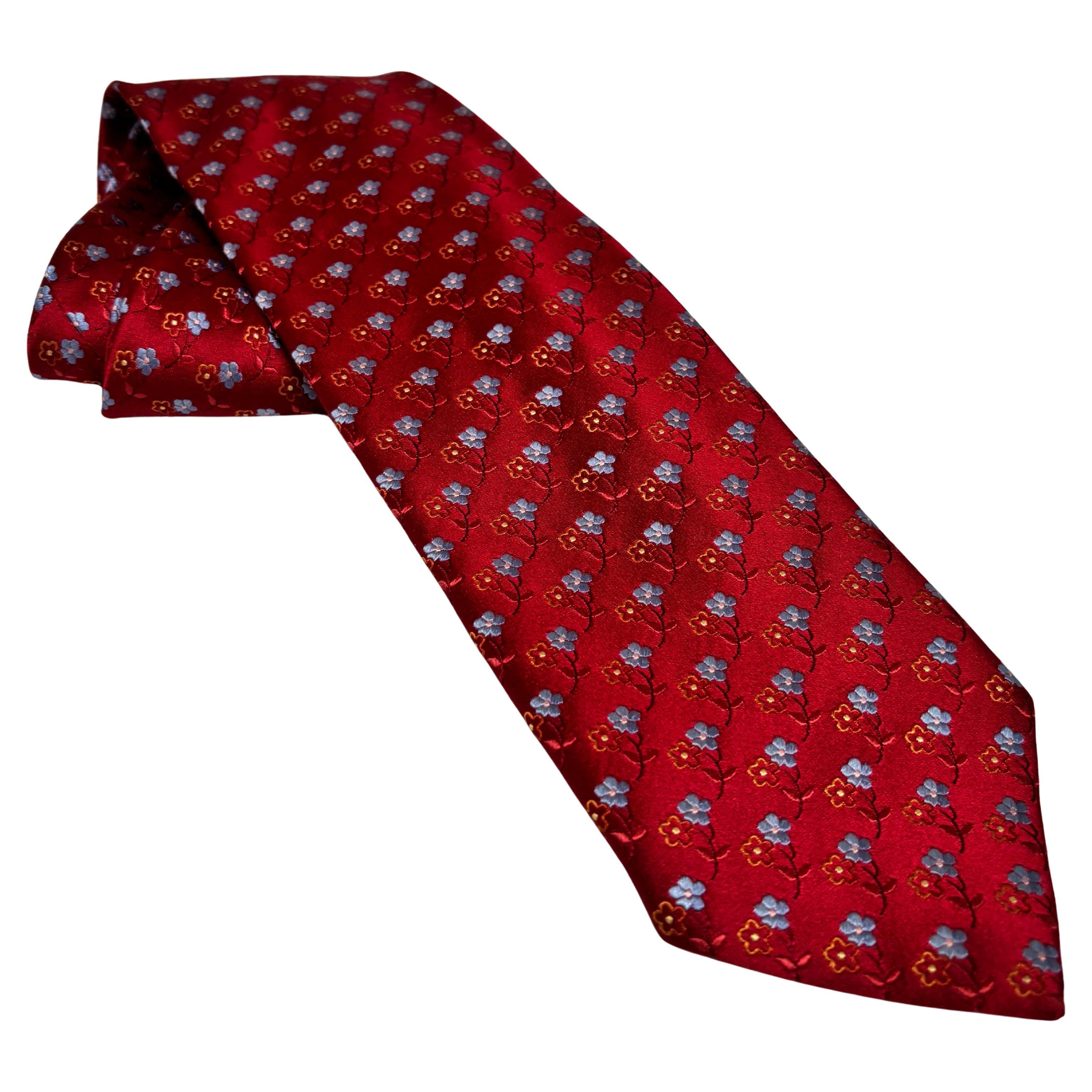Ermenegildo Zegna Luxury Red Silk Neck Tie Italy