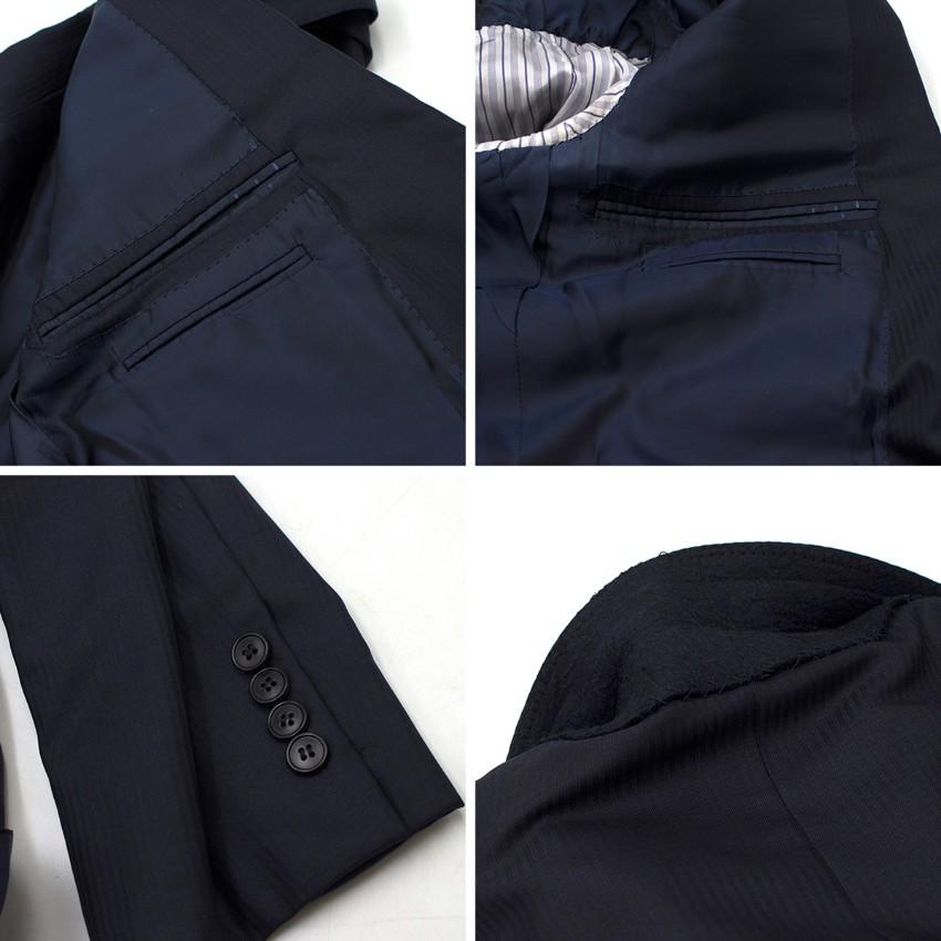 Black Ermenegildo Zegna Man Navy Suit Jacket - IT 48 For Sale
