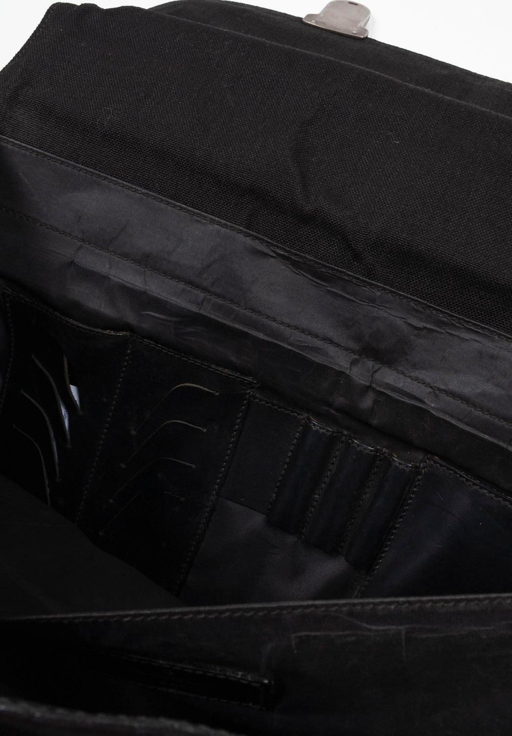 Ermenegildo Zegna Men Briefcase Leather/Nylon - Large, S1212 For Sale 1