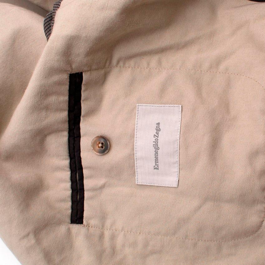 Women's or Men's Ermenegildo Zegna Men's Beige Single Breasted Jacket - Size XXXL 60 R For Sale