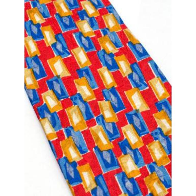 Ermenegildo Zegna Multi-Coloured Printed Silk Tie In Excellent Condition In London, GB