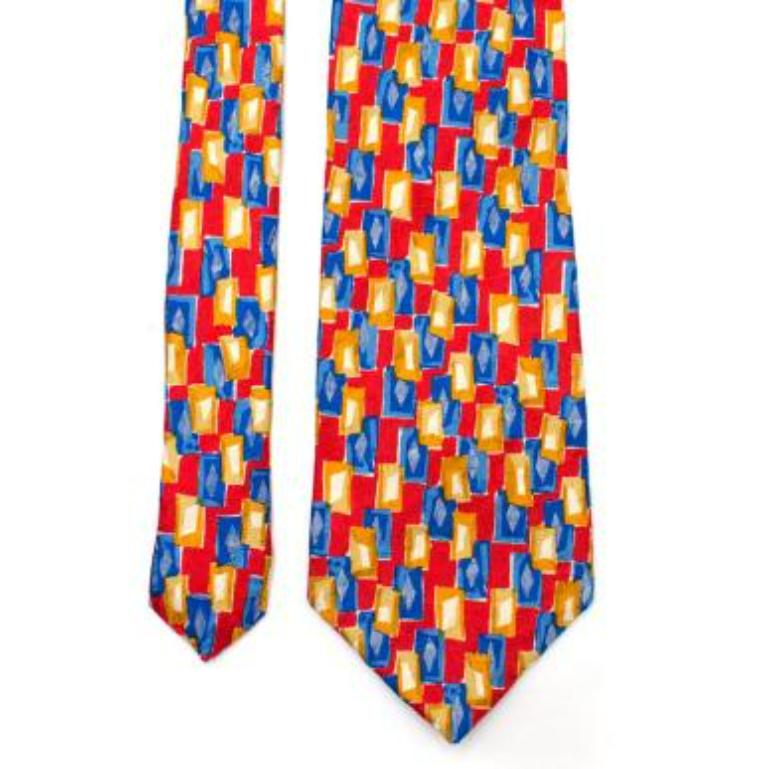 Men's Ermenegildo Zegna Multi-Coloured Printed Silk Tie