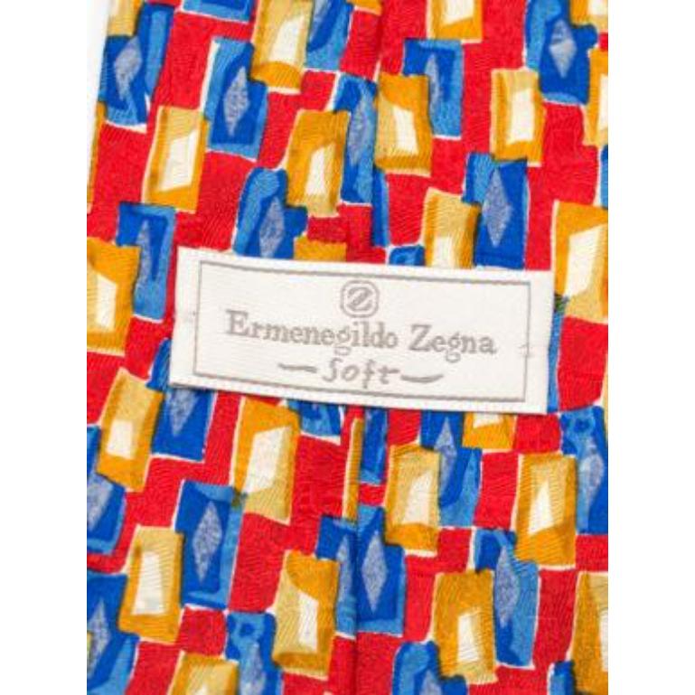 Ermenegildo Zegna Multi-Coloured Printed Silk Tie 2