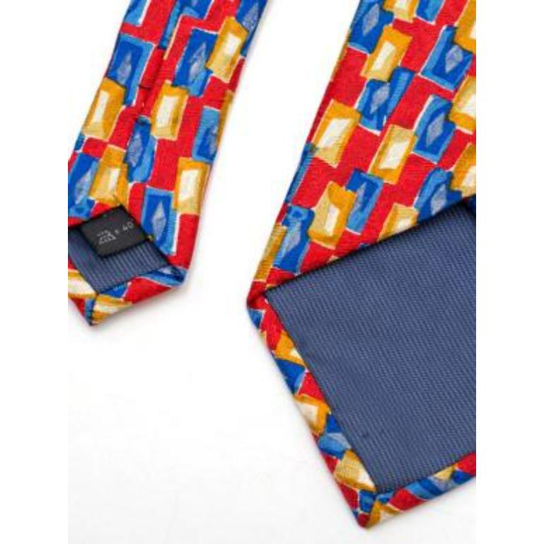 Ermenegildo Zegna Multi-Coloured Printed Silk Tie 3