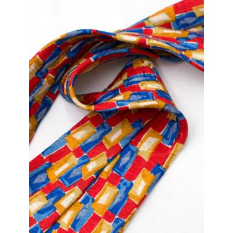 Ermenegildo Zegna Multi-Coloured Printed Silk Tie 4