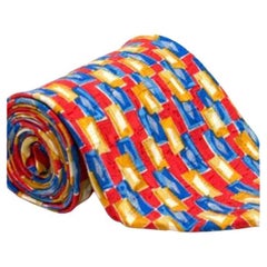 Used Ermenegildo Zegna Multi-Coloured Printed Silk Tie