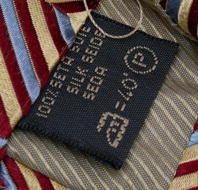 Mehrfarbige Diagonal gemusterte Seidenjacquard-Krawatte von Ermenegildo Zegna (Braun) im Angebot