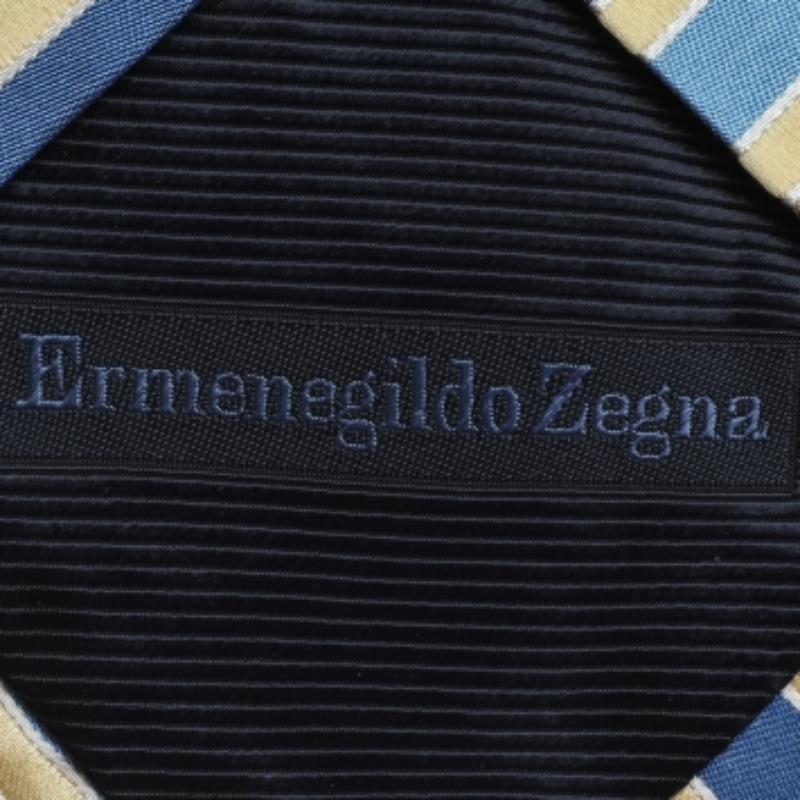 Grigio Cravatta in seta a righe multicolore Ermenegildo Zegna in vendita