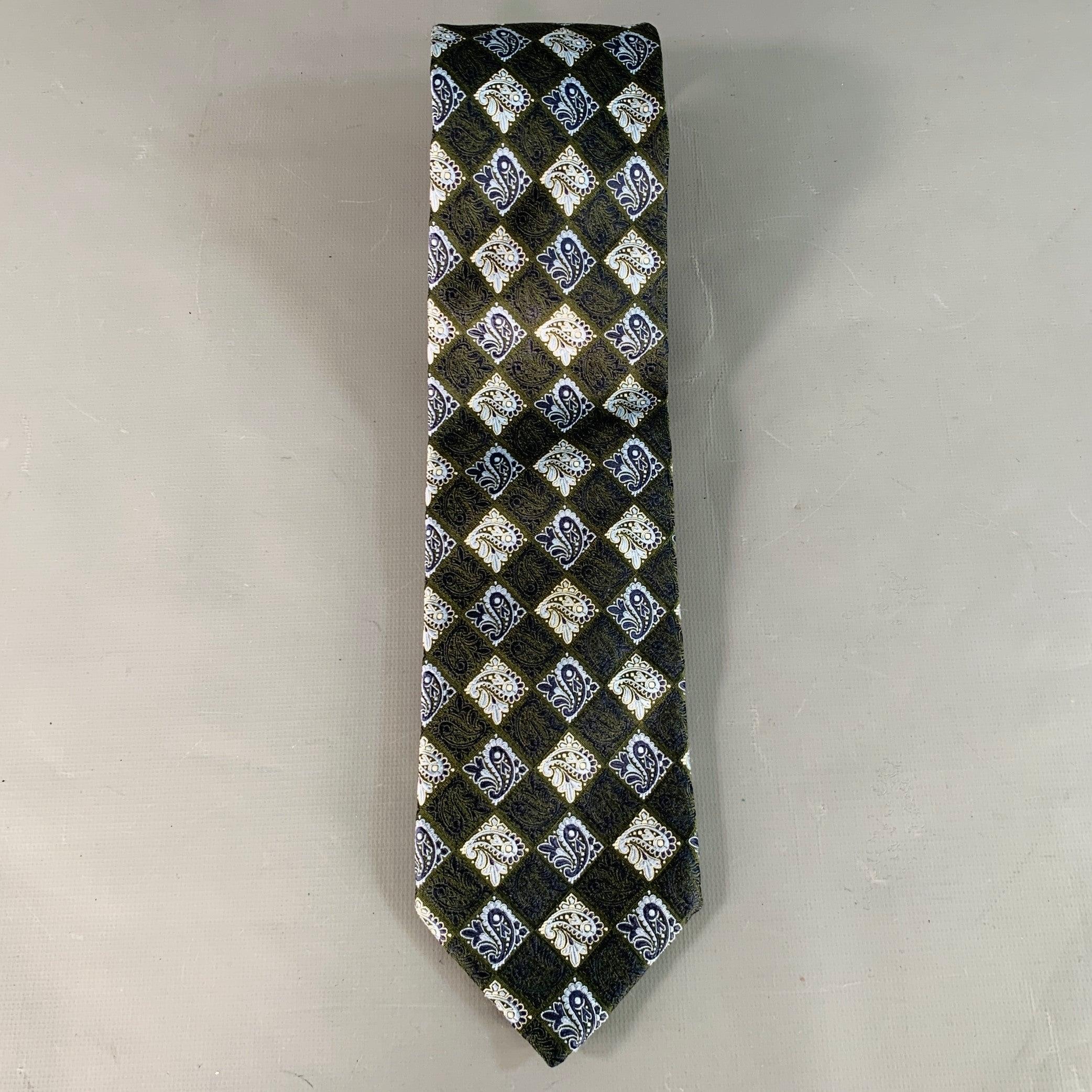 Nero Ermenegildo Zegna Cravatta in seta a scacchiera blu marino
