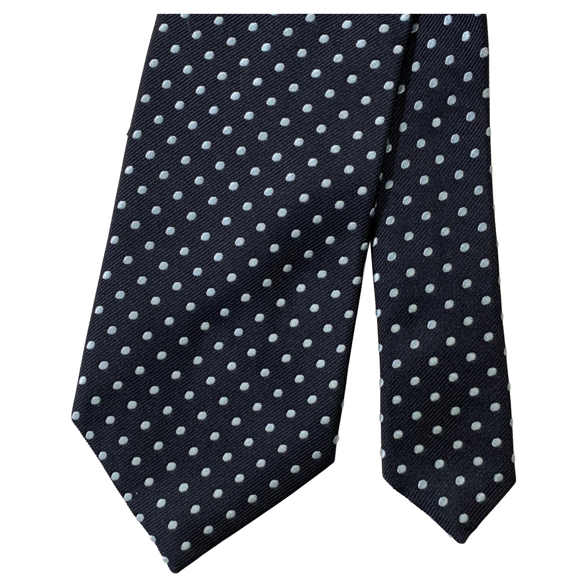 Cravatta in seta Ermenegildo Zegna Navy Light Dot Dot Dot