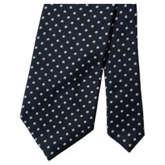 ERMENEGILDO ZEGNA Navy Light Blue Dots Silk Tie