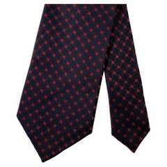 ERMENEGILDO ZEGNA Navy Red Dots Silk Tie