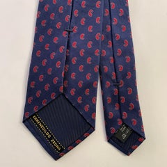 ERMENEGILDO ZEGNA Navy Red Paisley Silk Tie