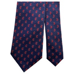 ERMENEGILDO ZEGNA Navy Red Paisley Silk Tie