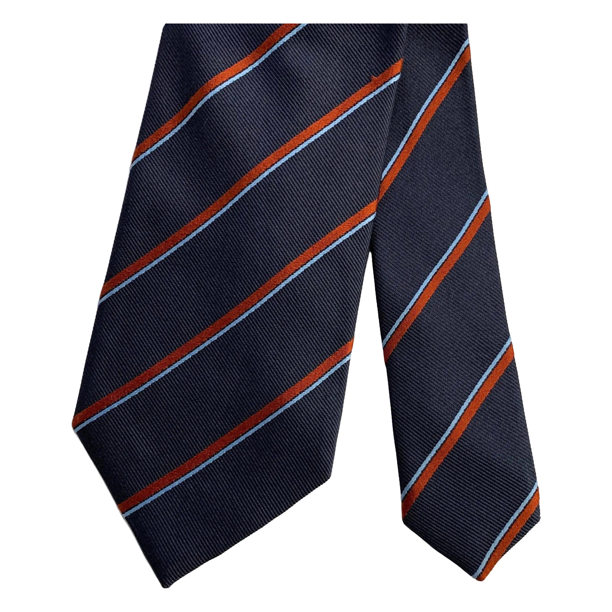 Cravatta in seta a righe diagonali Ermenegildo Zegna Navy Rust