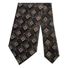 ERMENEGILDO ZEGNA One Size Black Grey Silk Tie