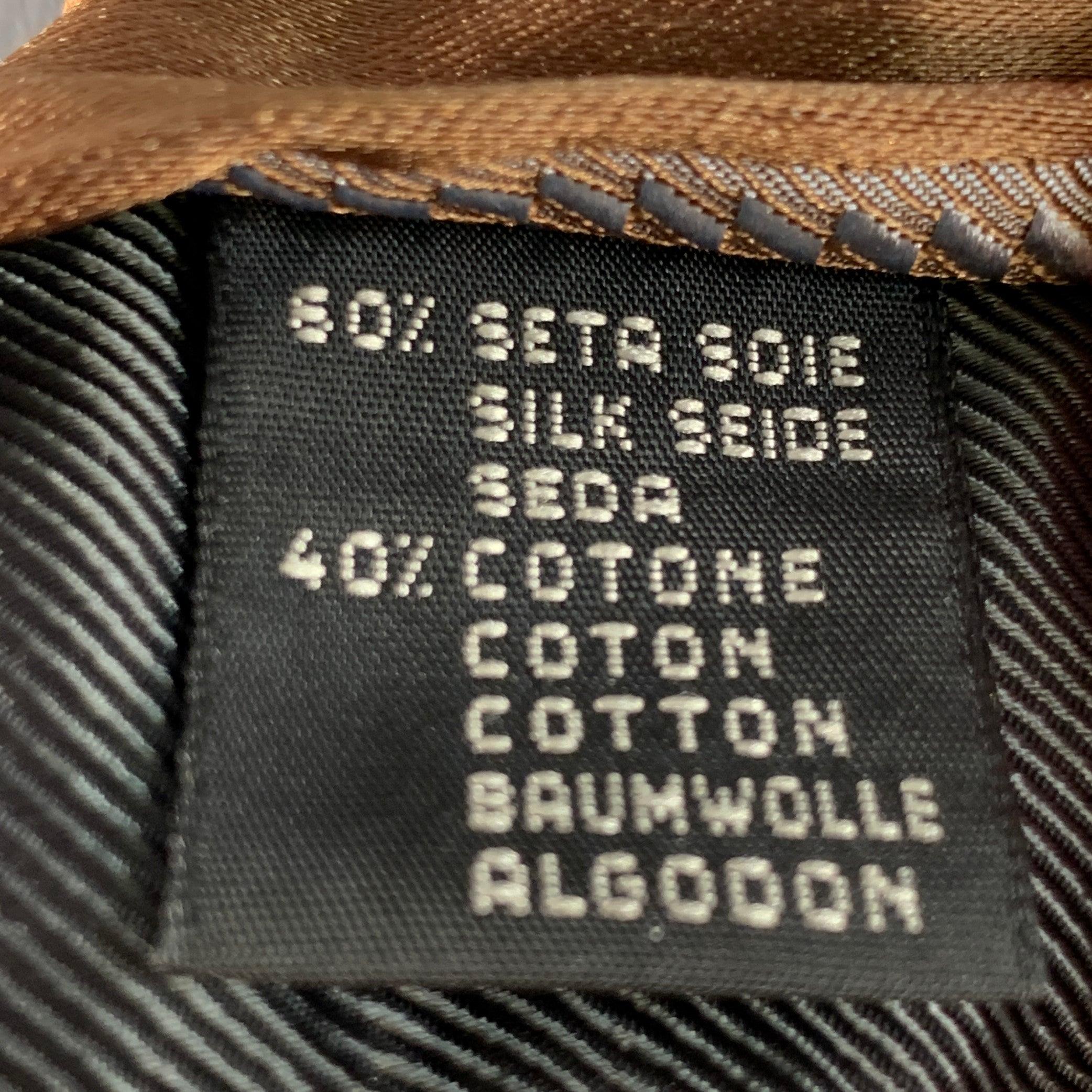 ERMENEGILDO ZEGNA Einheitsgröße Braun Hellblau Diagonal gestreift Seide Baumwolle Krawatte im Angebot 1