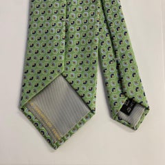 ERMENEGILDO ZEGNA One Size Green Blue Silk Tie