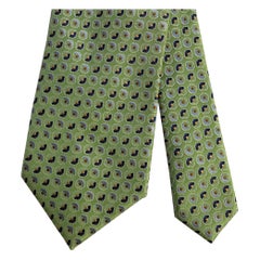 ERMENEGILDO ZEGNA One Size Green Blue Silk Tie