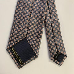 ERMENEGILDO ZEGNA One Size Grey Orange Silk Tie