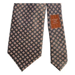 Ermenegildo Zegna Cravate en soie orange grise taille unique