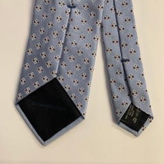 ERMENEGILDO ZEGNA  One Size Light Blue Red Silk Tie
