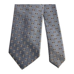 ERMENEGILDO ZEGNA  One Size Light Blue Red Silk Tie