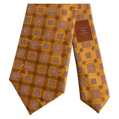 ERMENEGILDO ZEGNA  One Size Orange Rust Silk Tie