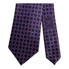 ERMENEGILDO ZEGNA  One Size Purple Navy Silk Tie