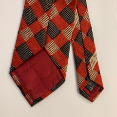 ERMENEGILDO ZEGNA  One Size Red Black Silk Tie