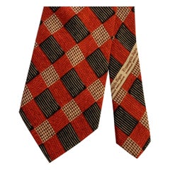 ERMENEGILDO ZEGNA  One Size Red Black Silk Tie