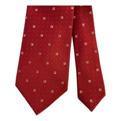 ERMENEGILDO ZEGNA Corbata de Seda Crema Roja Talla Única