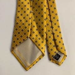 ERMENEGILDO ZEGNA  Cravatta in seta con diamante giallo e azzurro in taglia unica