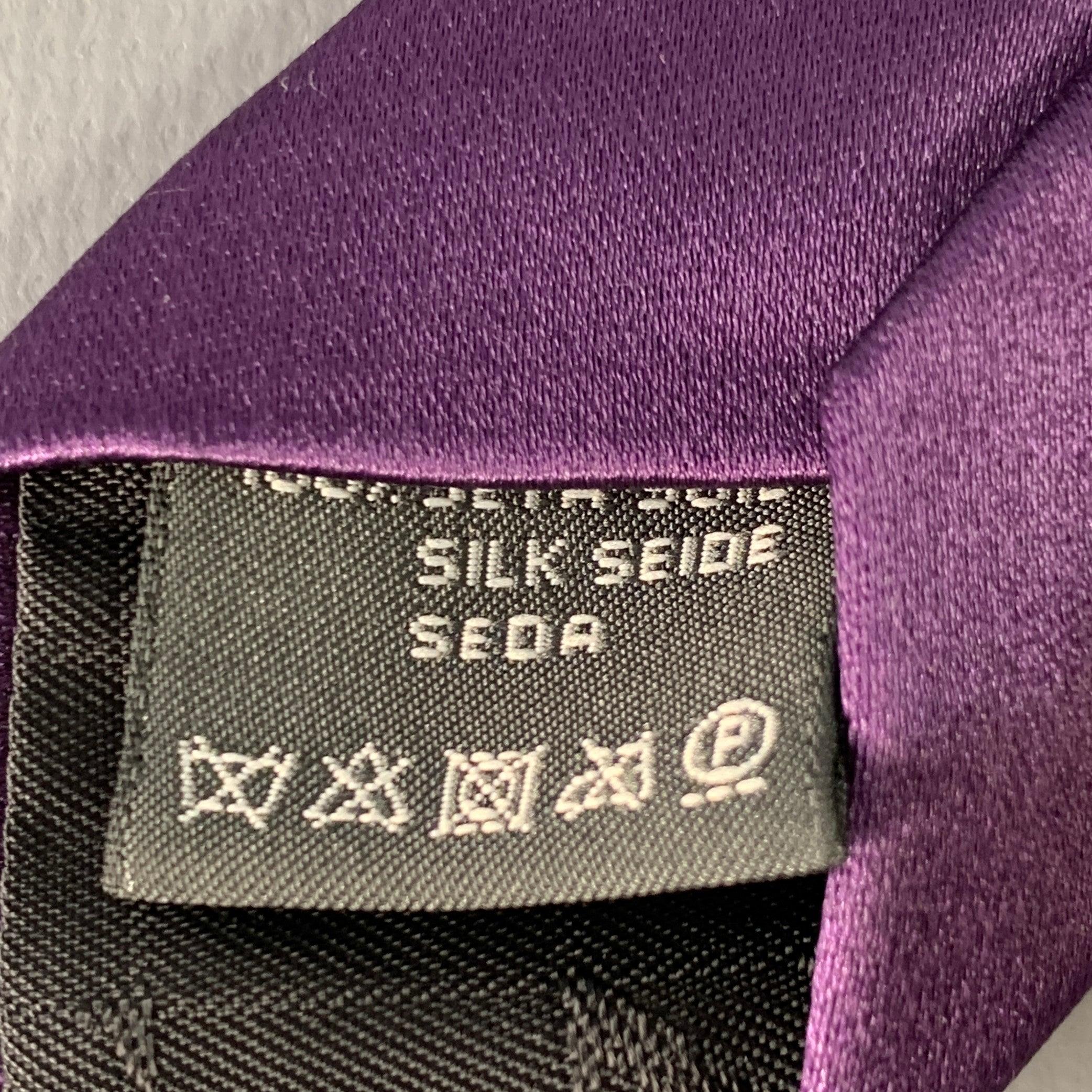 Men's ERMENEGILDO ZEGNA Purple Silk Satin Tie