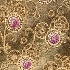 ERMENEGILDO ZEGNA Purple Taupe Abstract Floral Silk Tie