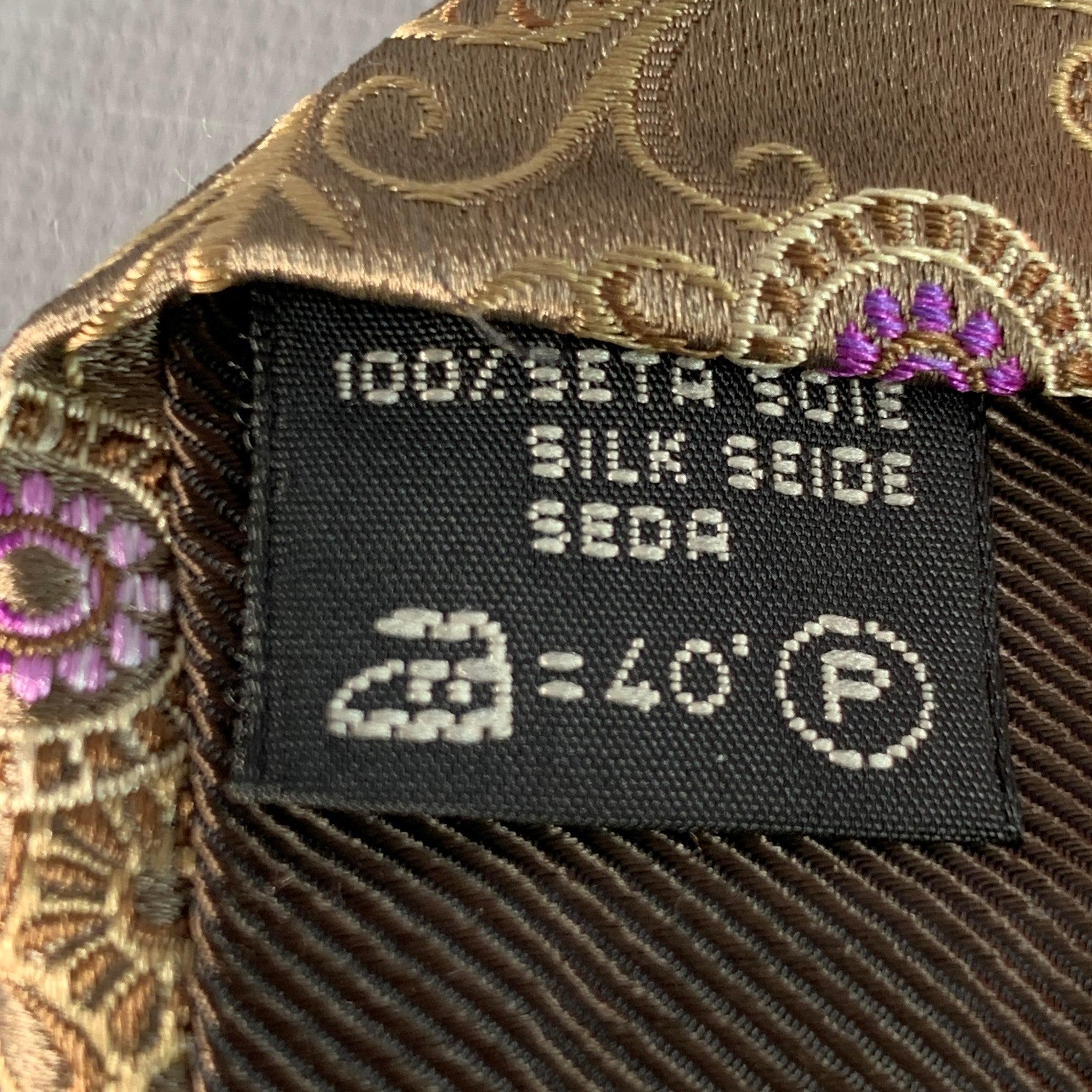 De los hombres ERMENEGILDO ZEGNA Corbata de seda floral abstracta topo púrpura en venta