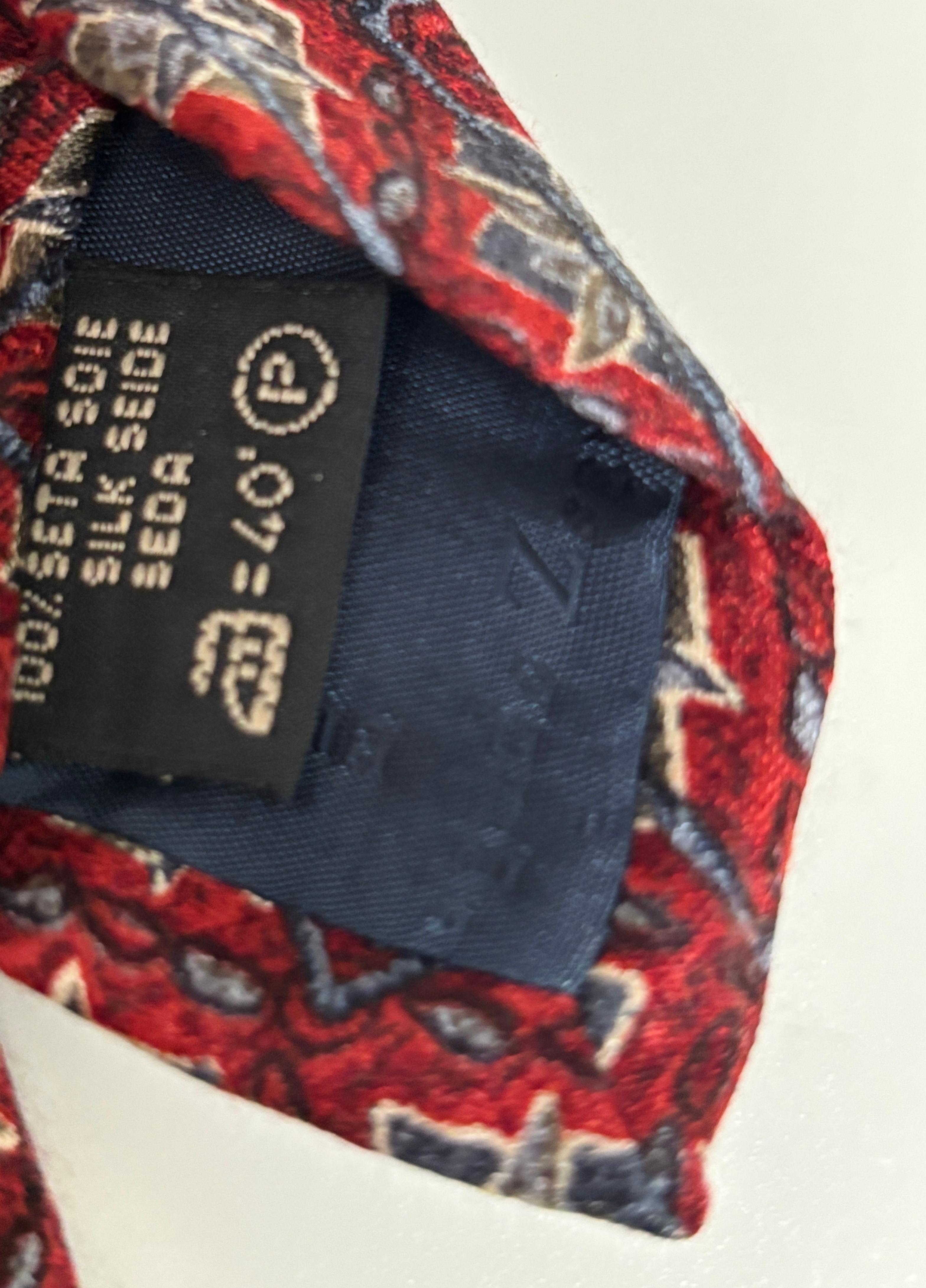 Ermenegildo Zegna Krawatte aus roter und blauer Seide mit Jacquardmuster Italien im Angebot 4