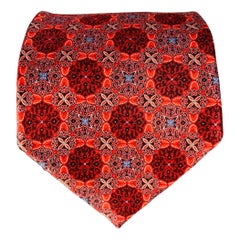 Ermenegildo Zegna - Cravatta in seta floreale astratta rossa e nera