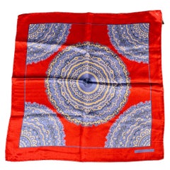 ERMENEGILDO ZEGNA Red Blue Silk Pocket Square
