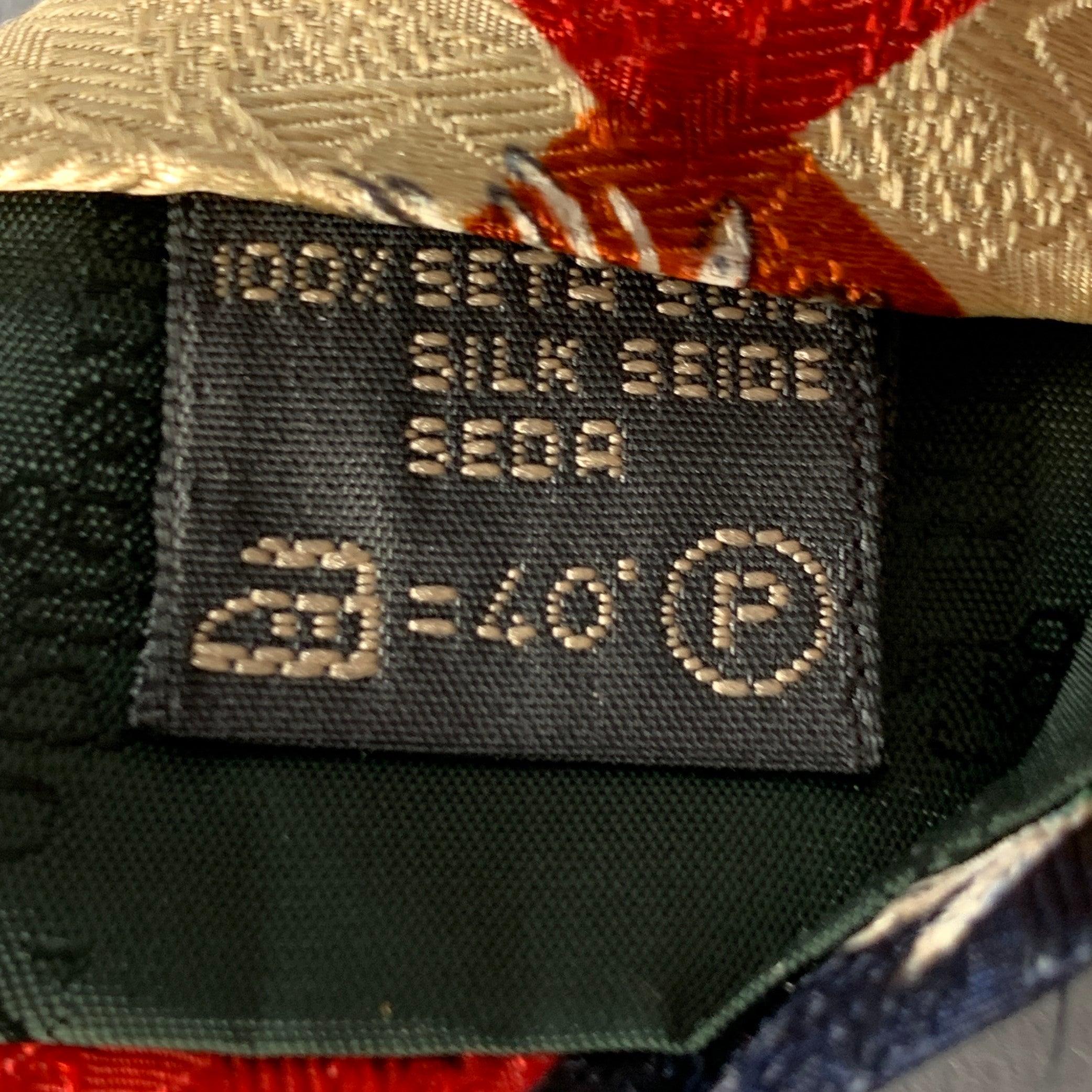 Men's ERMENEGILDO ZEGNA Red Navy Cream Checkered Floral Silk Tie For Sale