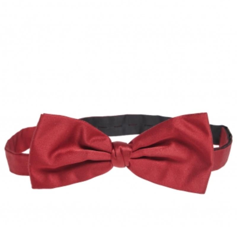 Ermenegildo Zegna - Nœud papillon en satin de soie rouge
