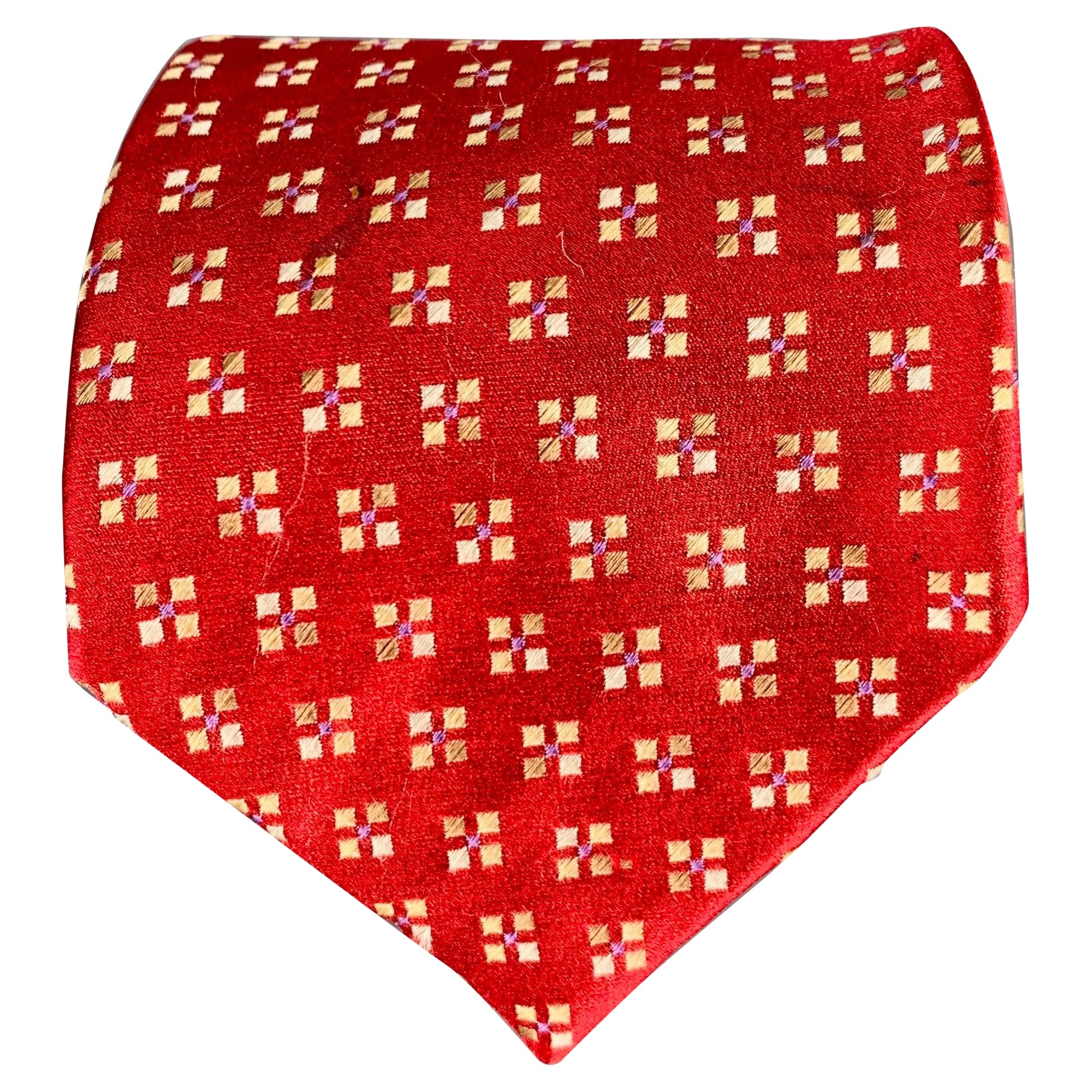 ERMENEGILDO ZEGNA Cravate carrée rouge jaune