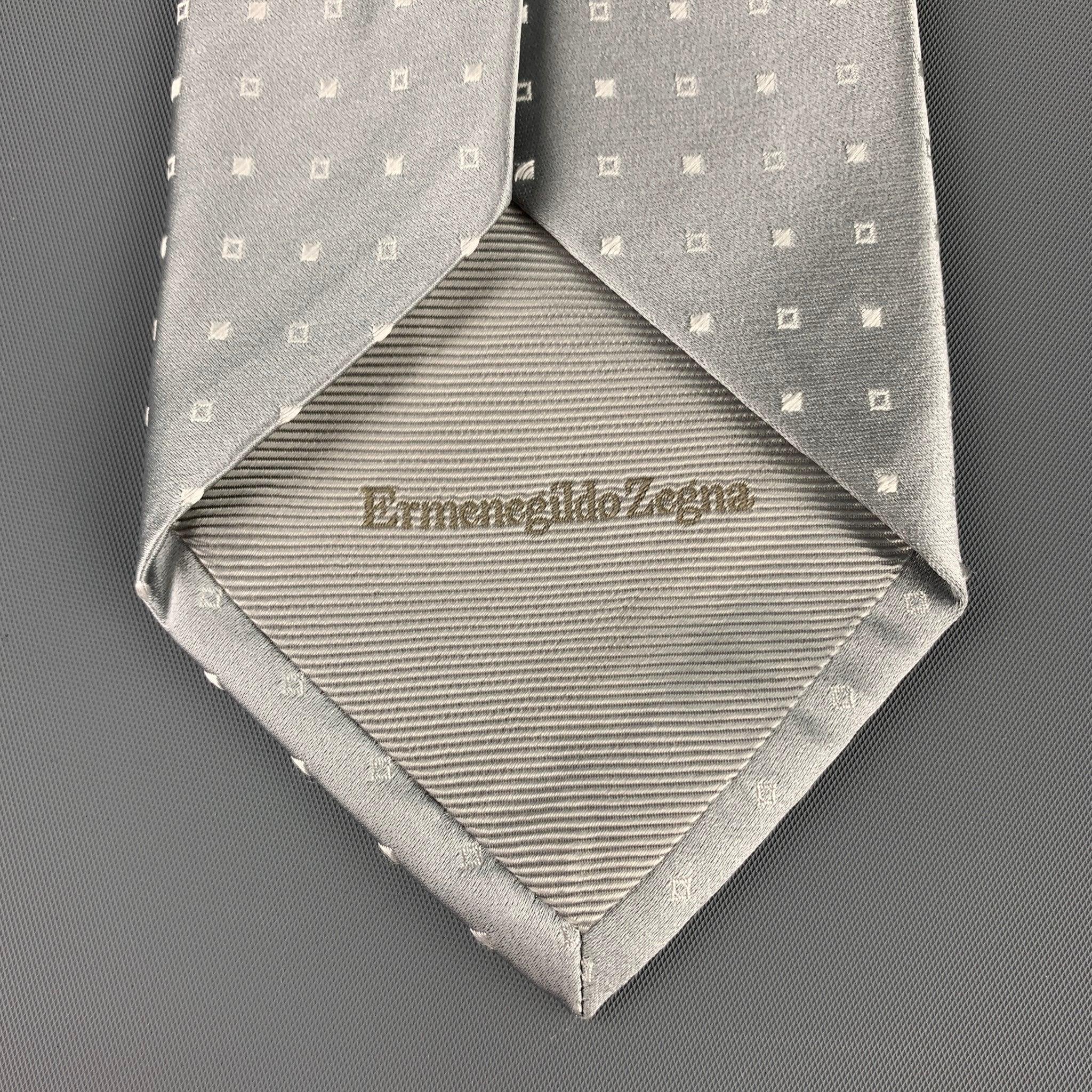 ERMENEGILDO ZEGNA - Cravate en soie à carreaux argentés Pour hommes en vente