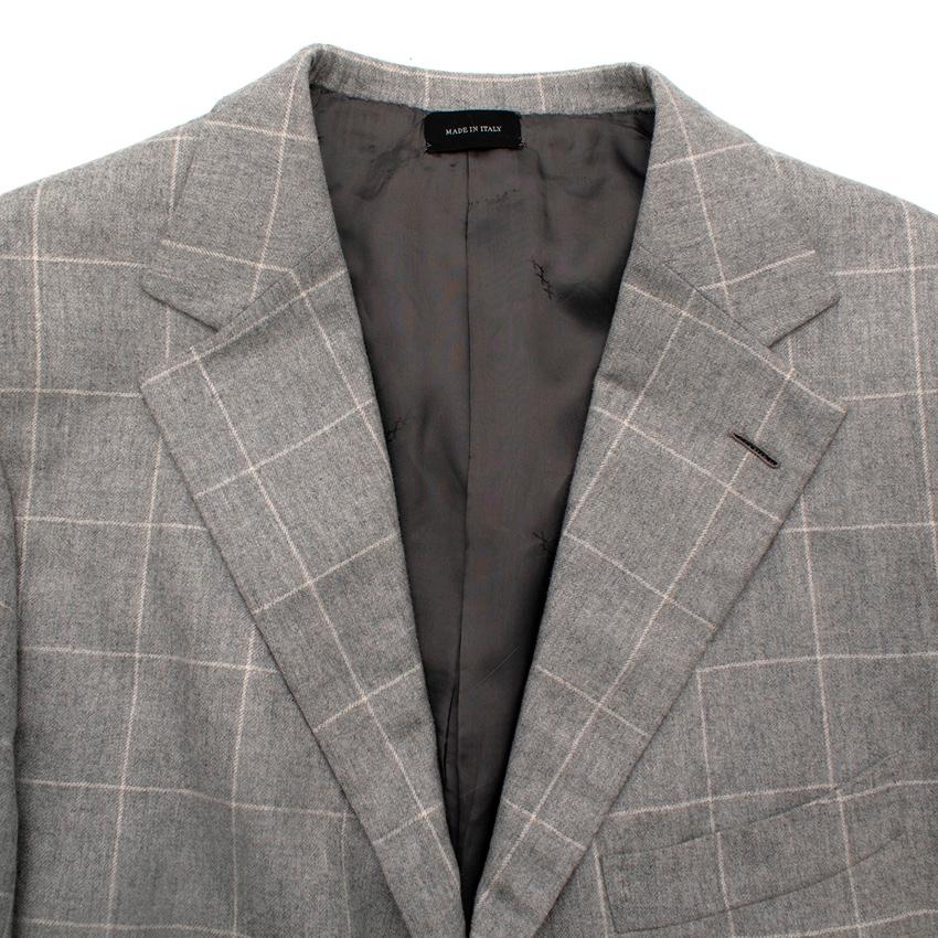 Gray Ermenegildo Zegna Single Breasted Cashmere Blazer For Sale