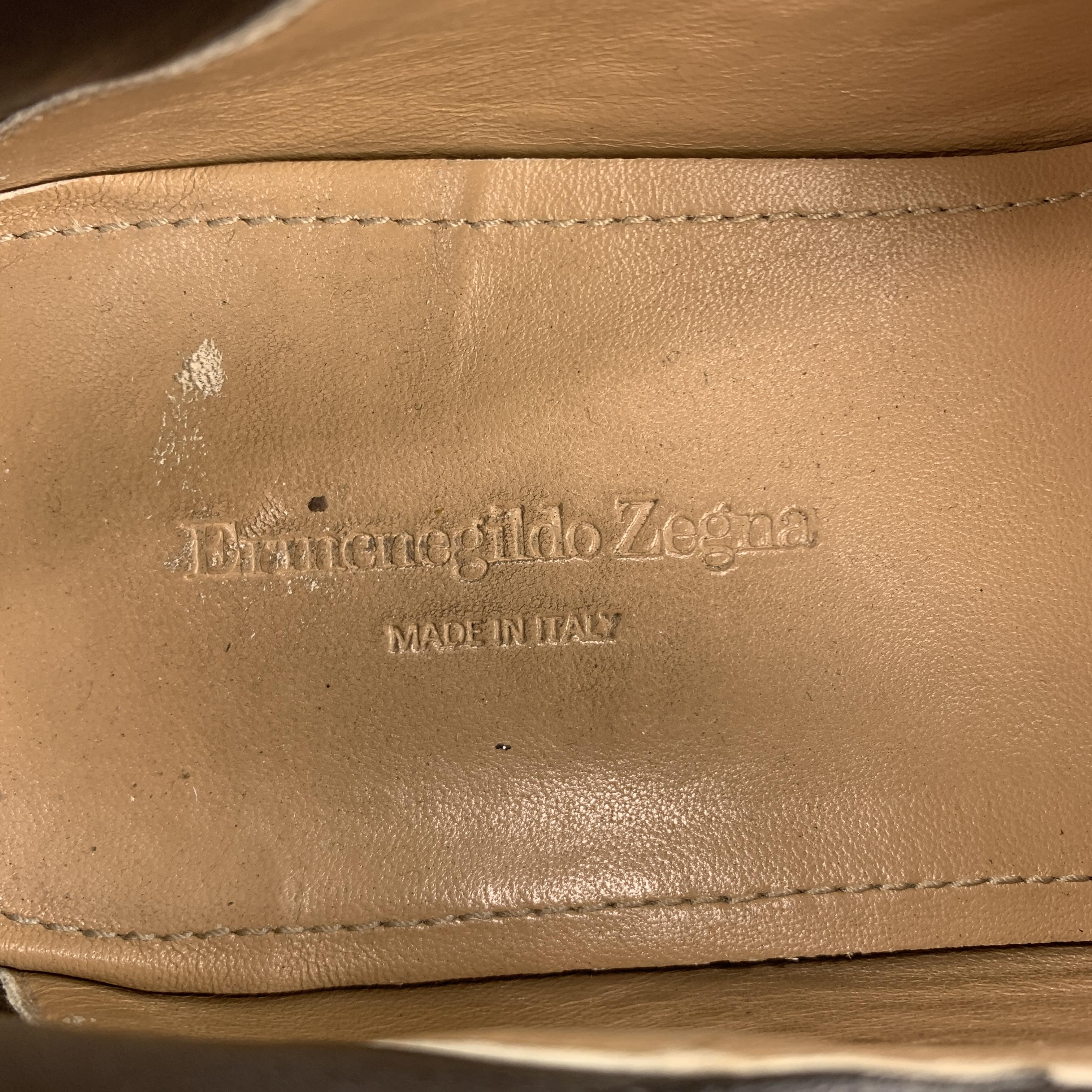 Men's ERMENEGILDO ZEGNA Size 10 Brown Woven Leather Slip On Braided Sole Loafers