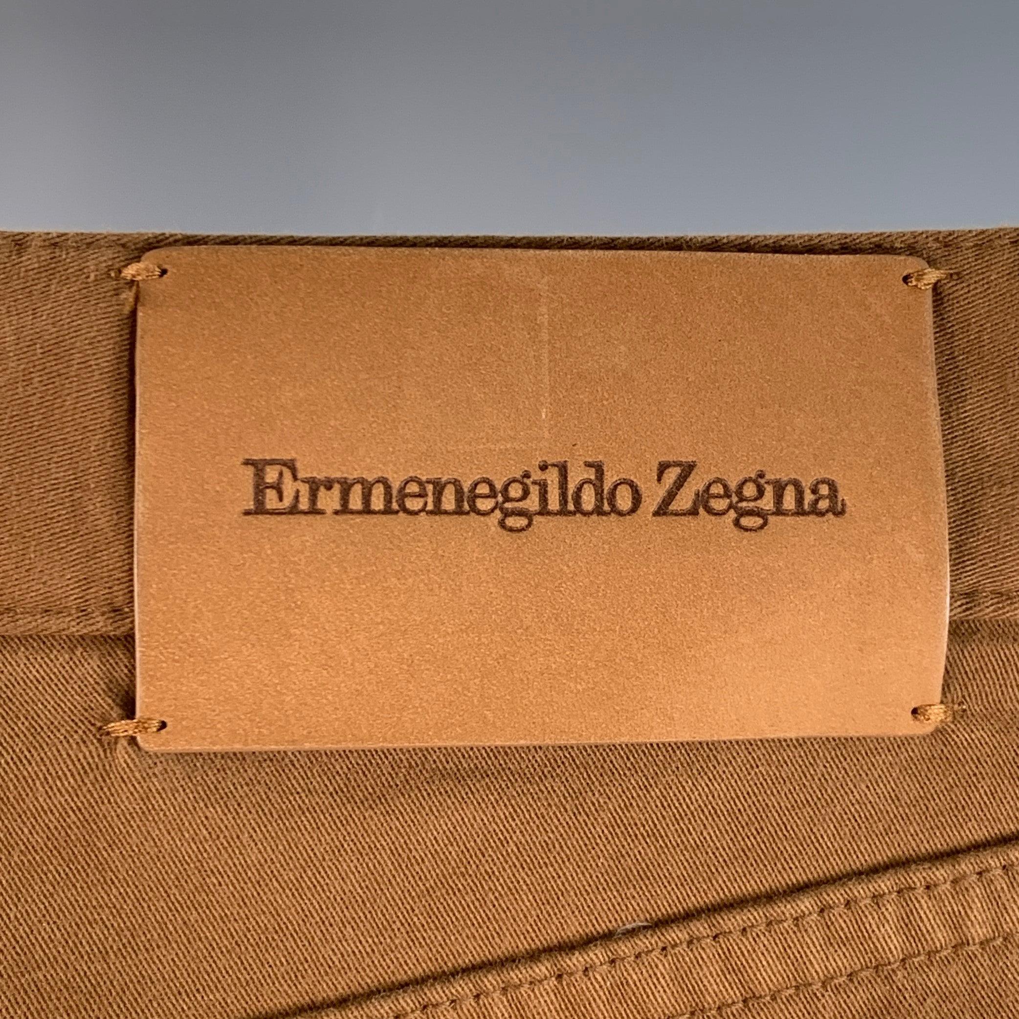 Marron Ermenegildo Zegna Taille 30 Pantalon décontracté Jean en coton mélangé marron en vente