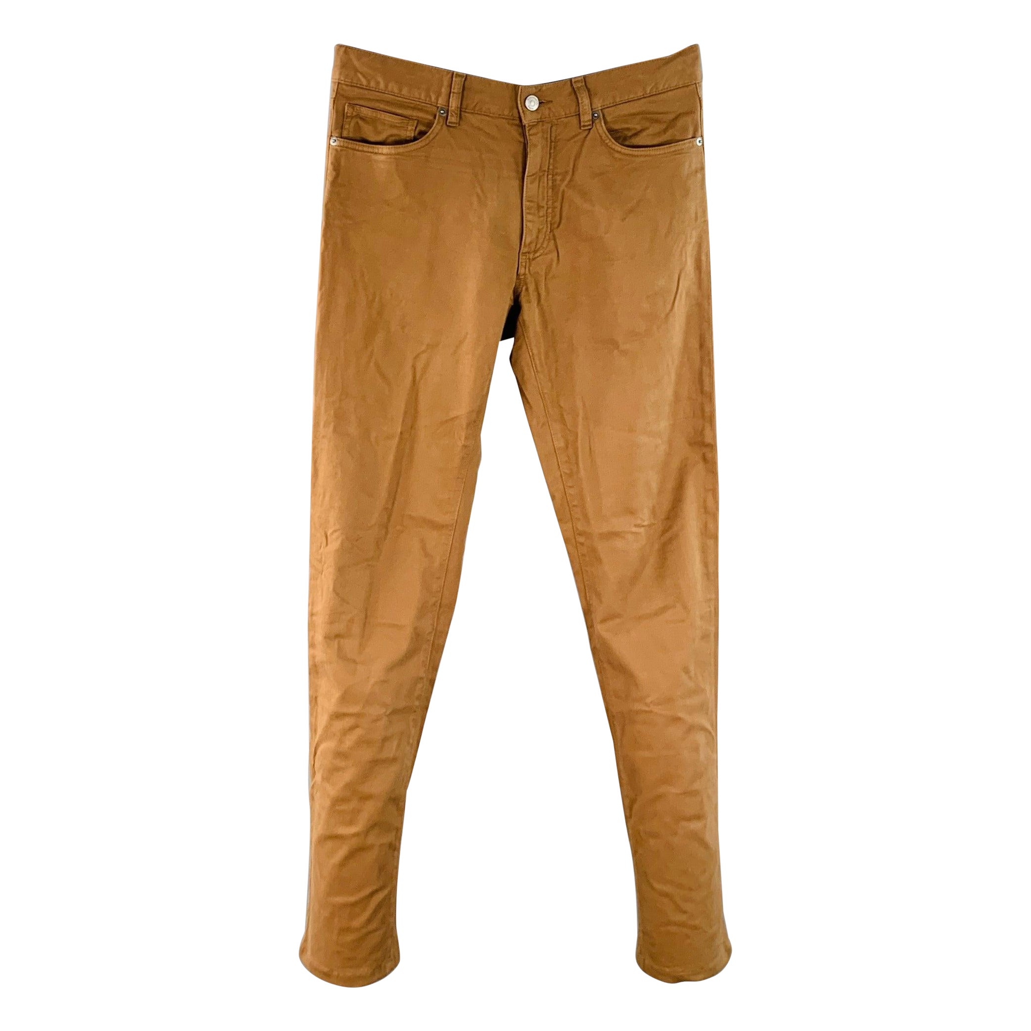 Ermenegildo Zegna Taille 30 Pantalon décontracté Jean en coton mélangé marron
