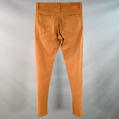 Ermenegildo Zegna Taglia 30 Pantaloni casual in misto cotone marrone dal taglio slim fit