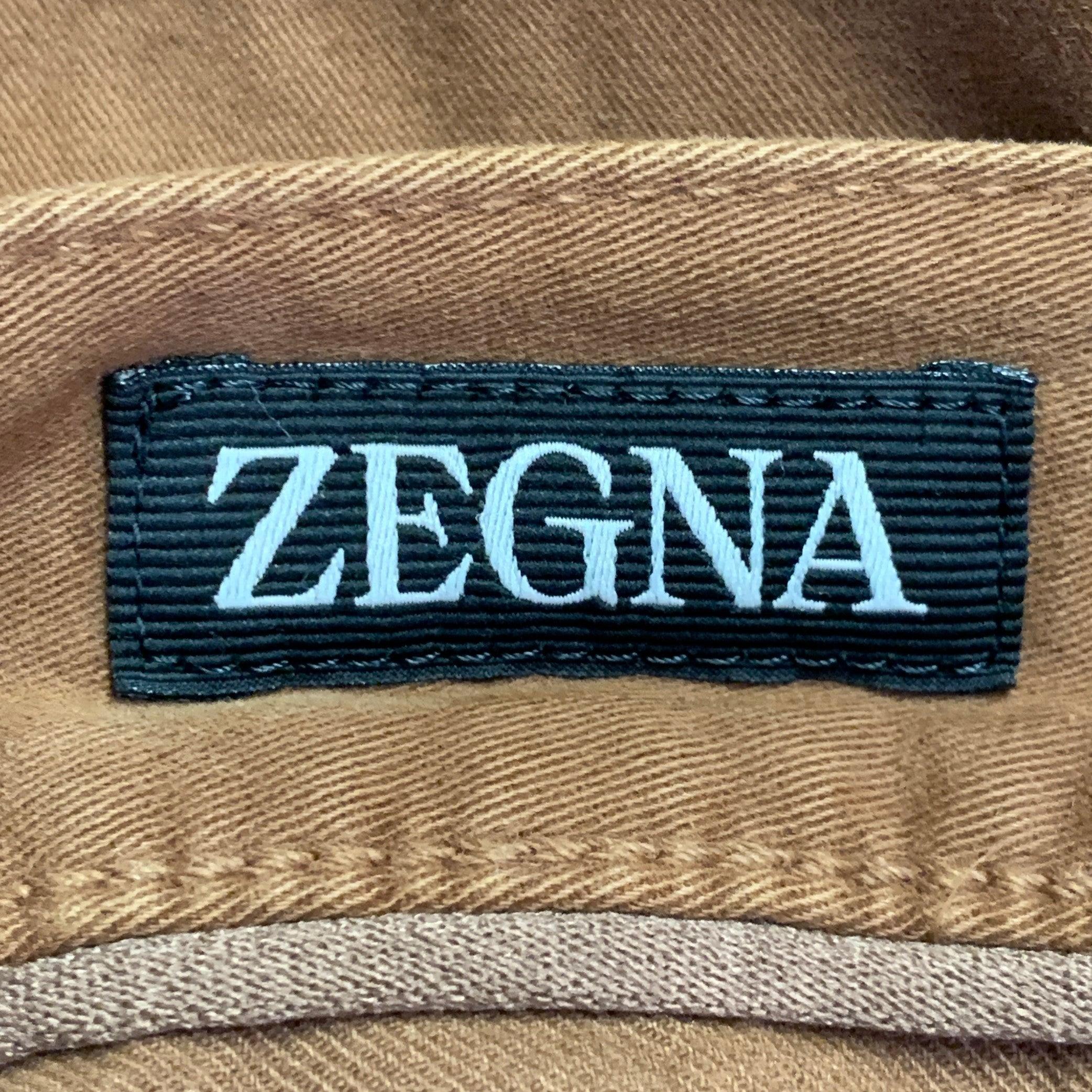 ERMENEGILDO ZEGNA Talla 30 Marrón Algodón Slim Fit Pantalón Casual Corte Jean en venta 2