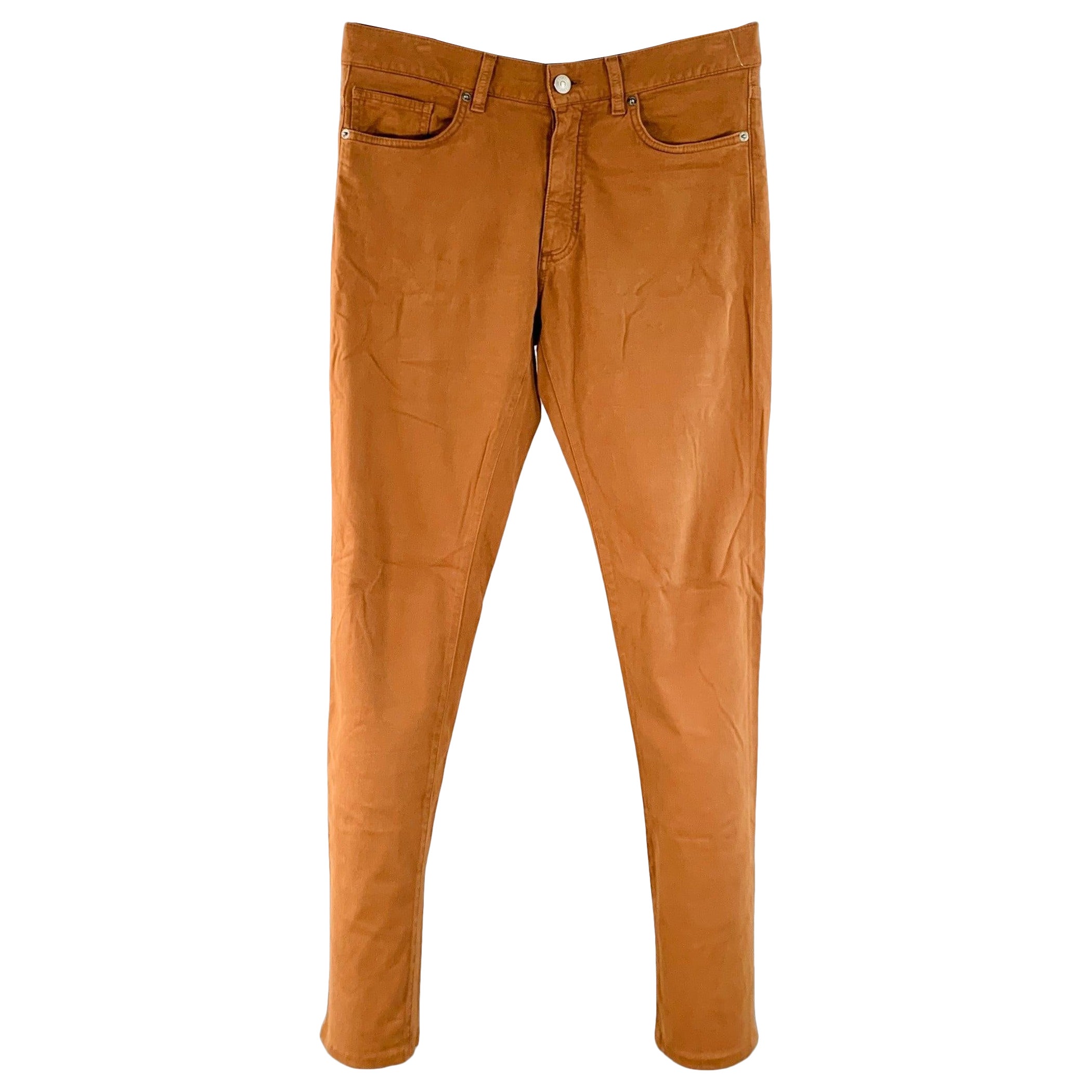 Ermenegildo Zegna Size 30 Brown Cotton Blend Slim Fit Jean Cut Casual Pants